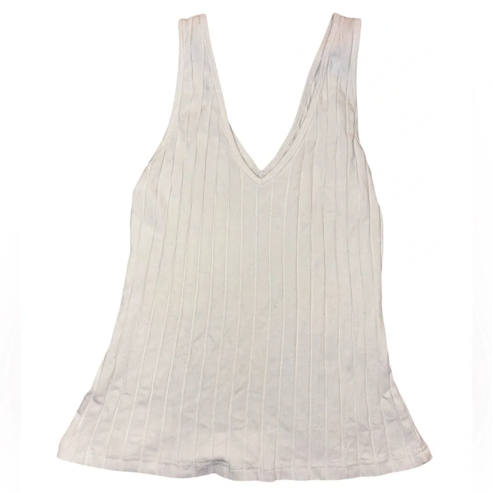 V-Neck Ribbed Tank Tops - Picture 3 of 5